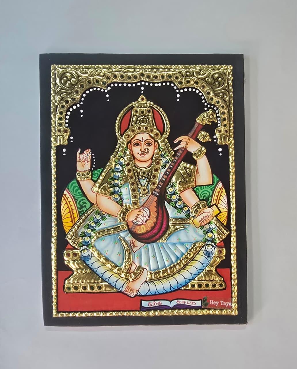 Goddess Saraswati Tanjore Painting