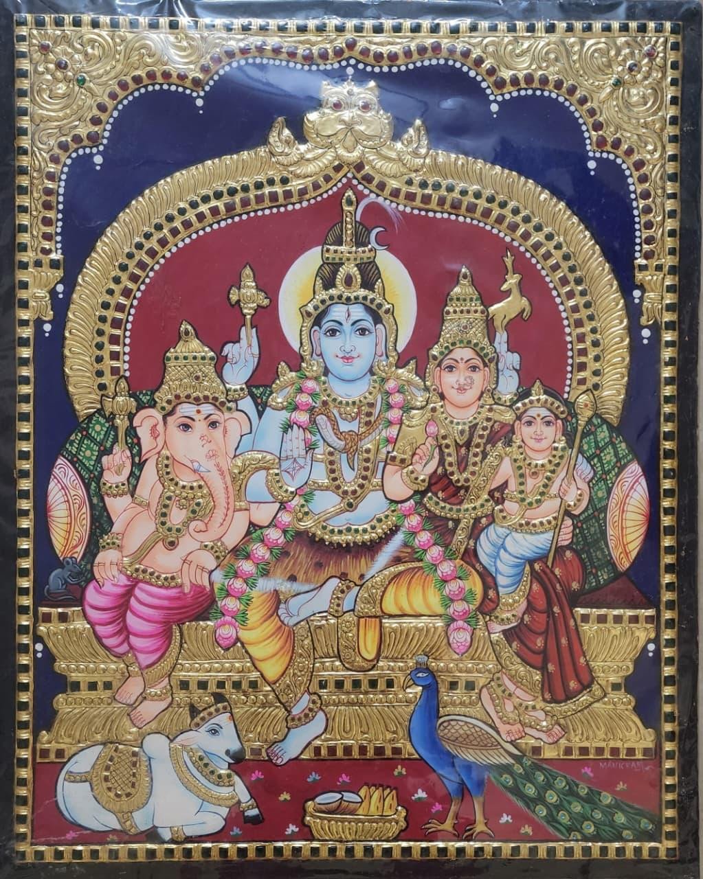 Shiva Family Tanjore Painting